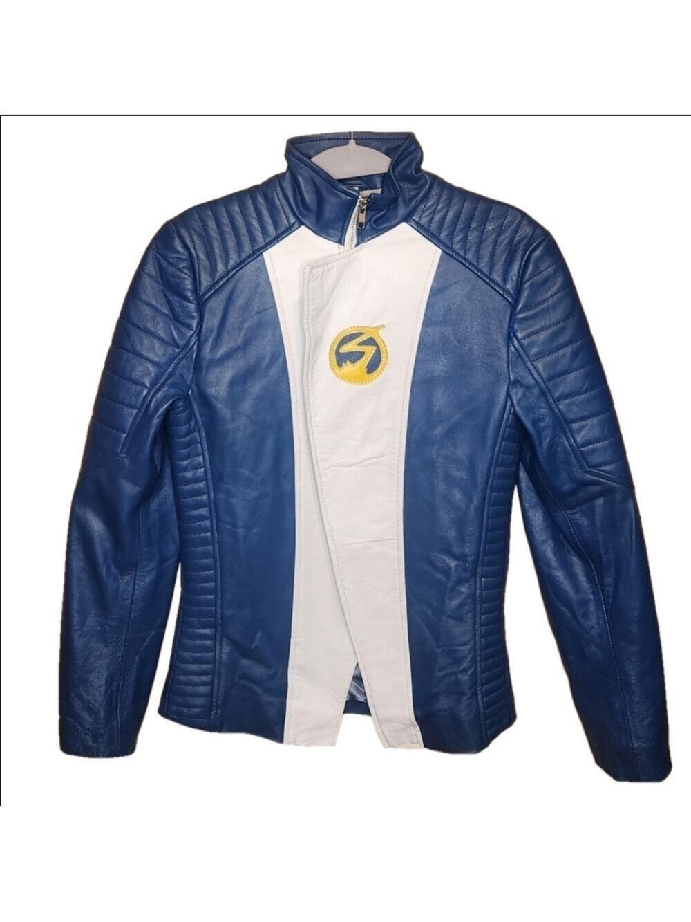 THE FLASH FAUX LEATHER SPEEDSTER JACKET QUILTED ACCENTS SIZE SMALL
